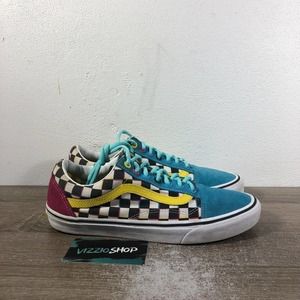Vans Old Skool Crazy Checks Suede Multicolor Skate Sneakers Women's 10 721454